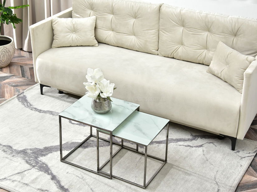 Stolić za kavu Prana Law (bijeli mramor + crna)