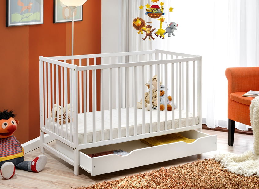Detská postieľka 60 cm Cathi II 26 WW BCP (biela) (s úl. priestorom)