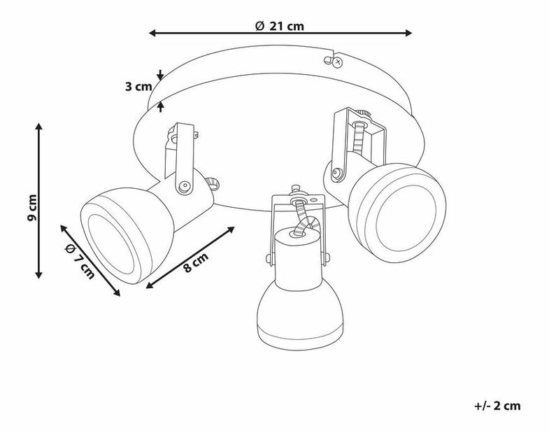 Stropné svietidlo Braulio (čierna)