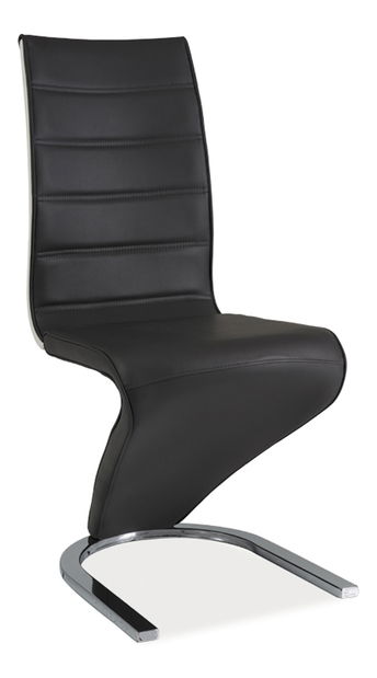 Jedálenská stolička Hisako (ekokoža čierna + biela)