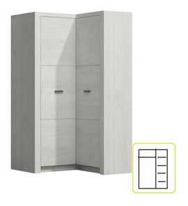 Sarok ruhásszekrény Infinity 14L (Fehér kőris)