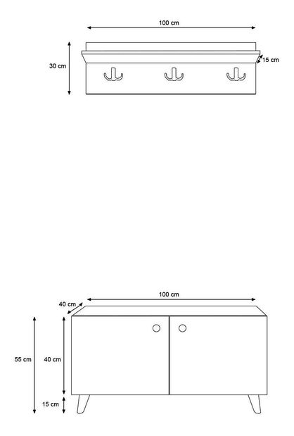 Mobilier Hol Vopami (negru + alb) 
