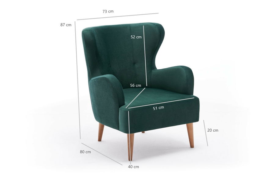 Fotelja za opuštanje Kaveh (smaragdna)