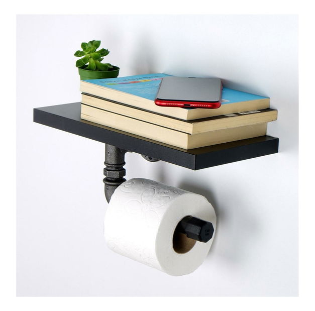 Držiak na toaletný papier Nenanu 40 (čierna + strieborná) 