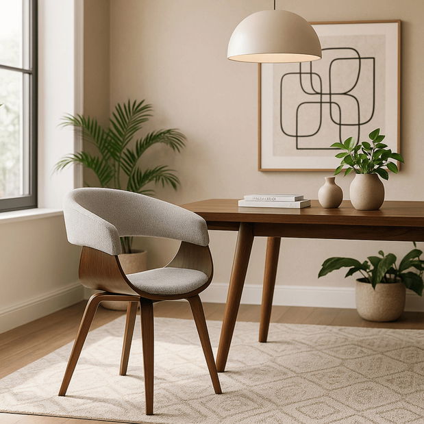 Blagovaonska stolica Generosas 2 (siva + orah) 