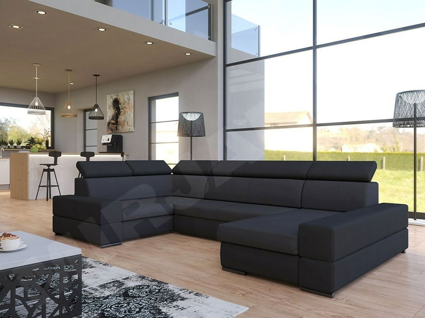 Sedacia súprava v tvare U Dafne (P) (čierna) *bazár