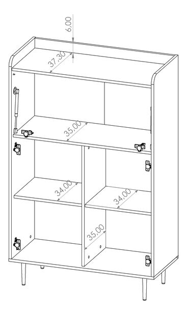 Komód Vasecta KB90 (brandy castello tölgy)