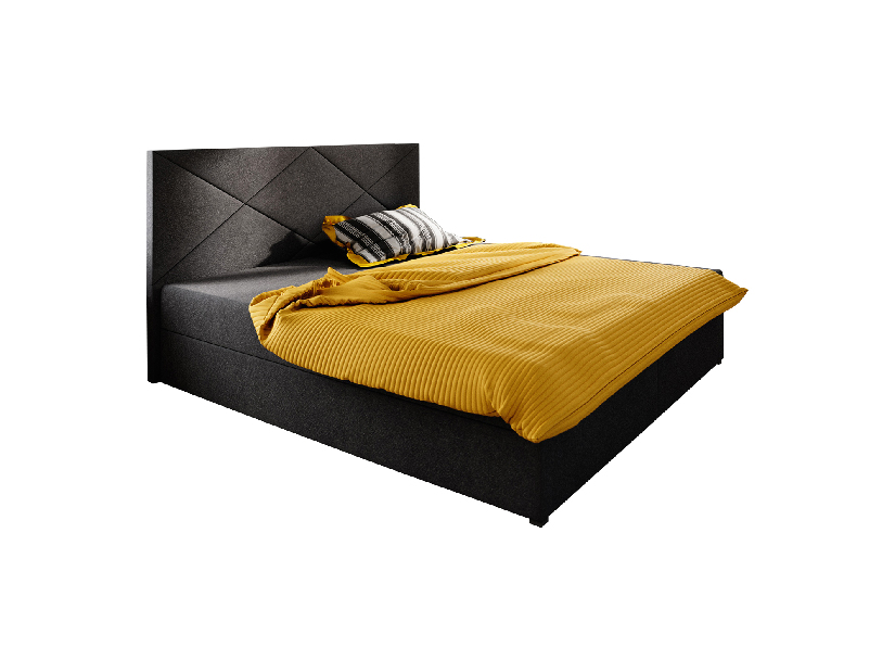 Manželská posteľ Boxspring 140 cm Fade 4 Comfort (čierna) (s matracom a úložným priestorom) *výpredaj