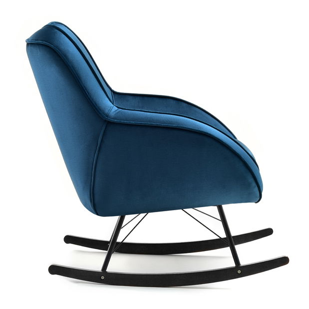 Hojdacie kreslo Coccolisimo (tmavomodrá + buk čierny)