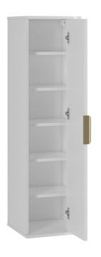 Set mobilier baie Mekona I (Alb mat + Marmură Alb + auriu) (cu sifon)