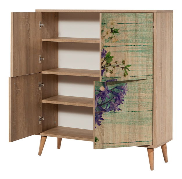 Mobilier pentru hol Maluxe 727 (Stejar sonoma + Albastru închis)