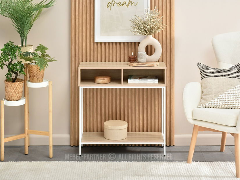 Konzolni stolić Frey (sonoma + bijela)