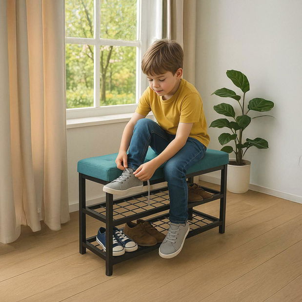 Ormarić za obuću Atentos (crna + zelena)