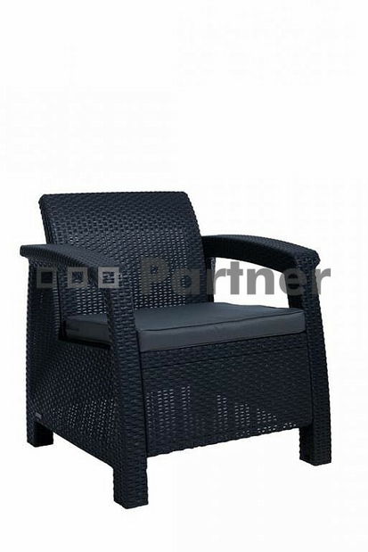 Záhradný nábytok Corfu Seat 4 antracit (Umelý ratan) *vankúšiky chrbta ZADARMO