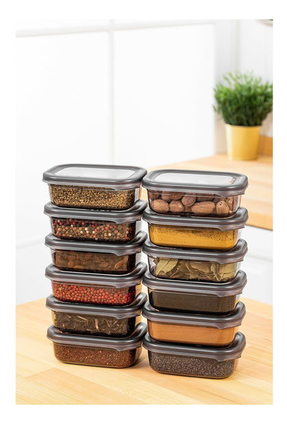 Set recipiente alimente (12 buc.) Bond 12-4 (antracit)