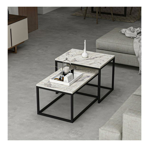 Set 2 buc. măsuțe cafea Lajka (Marmură frezia) 