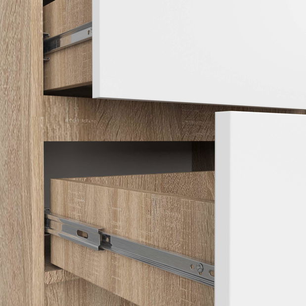 Komód Kalista V (szonoma tölgy + fehér)