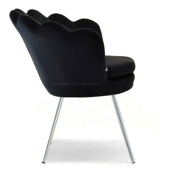 Fotelja Lasair (crna + krom)
