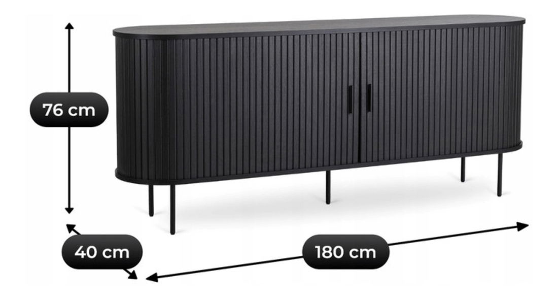 Skrinka Trisha 180 (čierna) 