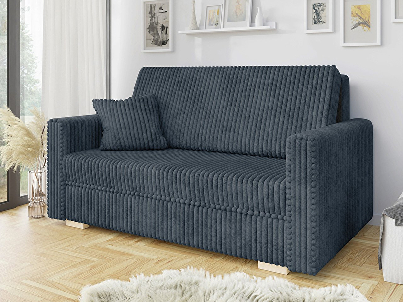 Sofa na razvlačenje Clovea Piano III (plava) (s prostorom za odlaganje)