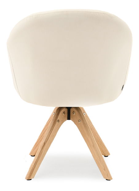 Jedálenská stolička Destete (krémová + dub)