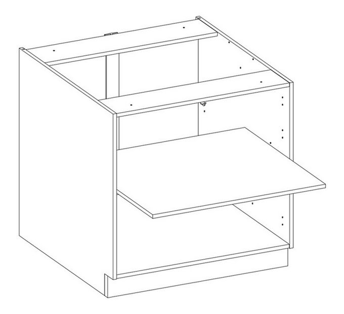 Dolná kuchynská skrinka 80 D 2F BB Velaga (sivá matná + dub lancelot)