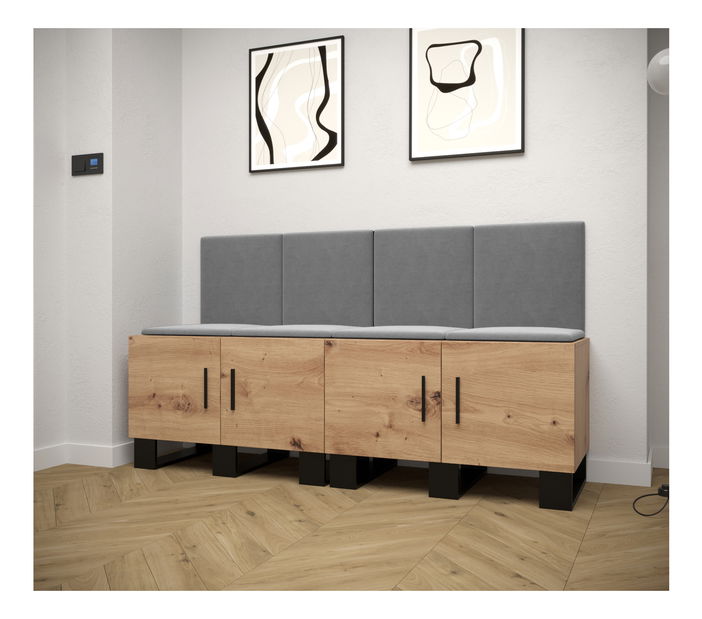 Set za predsoblje Amanda 20 (hrast artisan + tamnosiva)