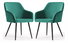 Set 2 scaune de sufragerie Exello (verde închis + negru)