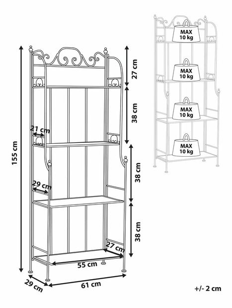 Záhradný regál ITAMMA (čierna)