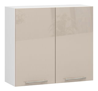 Dulap superior de bucătărie Ozara W80 H720 (alb + cappuccino lucios)
