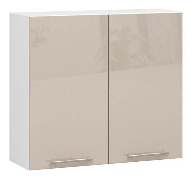 Dulap superior de bucătărie Ozara W80 H720 (alb + cappuccino lucios)