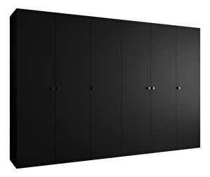Dulap de haine 300 cm Parna 1 (Negru + Negru)