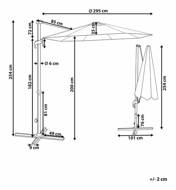 Umbrelă Savolla (gri închis + alb)