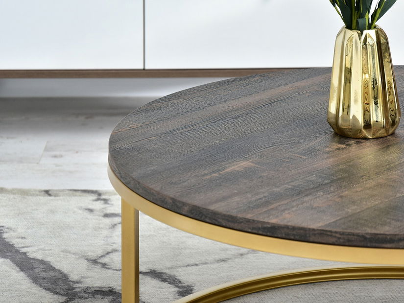 Konferenčný stolík Kolja Stolik Xl (dub + zlatá)