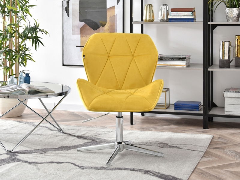 Fotel Velma S (sárga + króm)