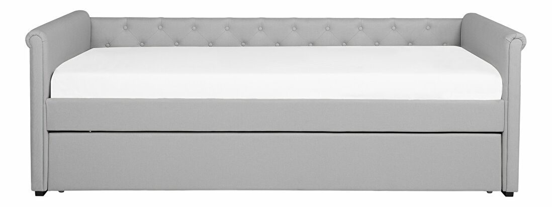 Jednolôžková posteľ 90 cm LISABON (polyester) (sivá) (s roštom) *výpredaj