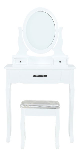 Toaletni stolić s tabureom Linetik (bijela)