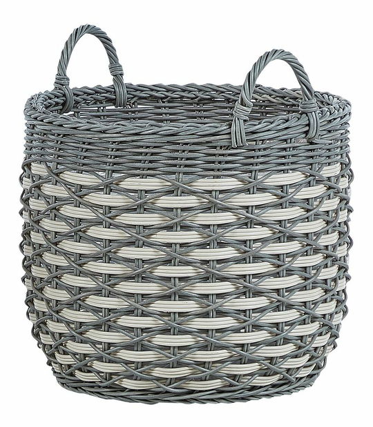 Set 3 buc coșuri Geraldo (gri + alb)