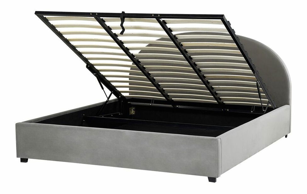 Manželská posteľ 180 cm Verena (sivá) (s roštom a úložným priestorom)