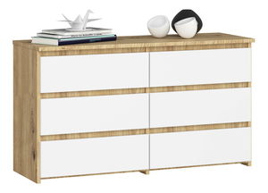 Comodă Crueldad (stejar artisan + alb)