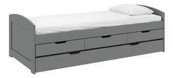 Pat cu pat suplimentar extensibil Manuela (gri) 