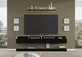 Obývacia stena Dual B (čierna + dub artisan)