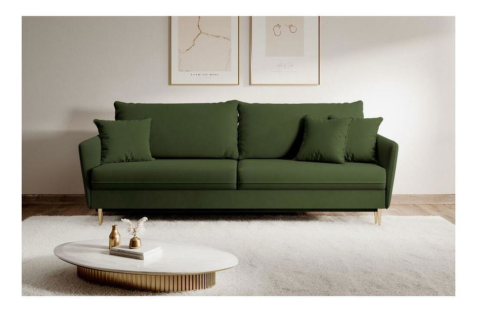 Canapea trei locuri Vivaldio (verde + auriu)