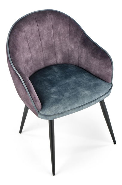 Jedálenská stolička Kesia (tmavosivá + modrá)