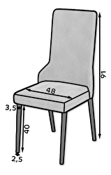 Scaun sufragerie Raviel83 (Stejar sonoma + Negru + kronos 27132)