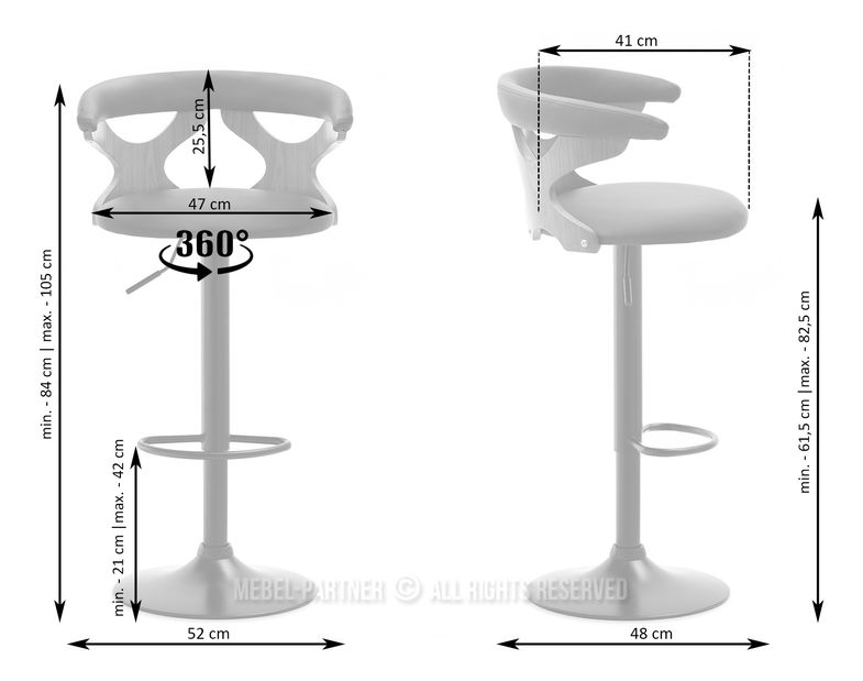 Stolica Bonita (tamni orah + crna)