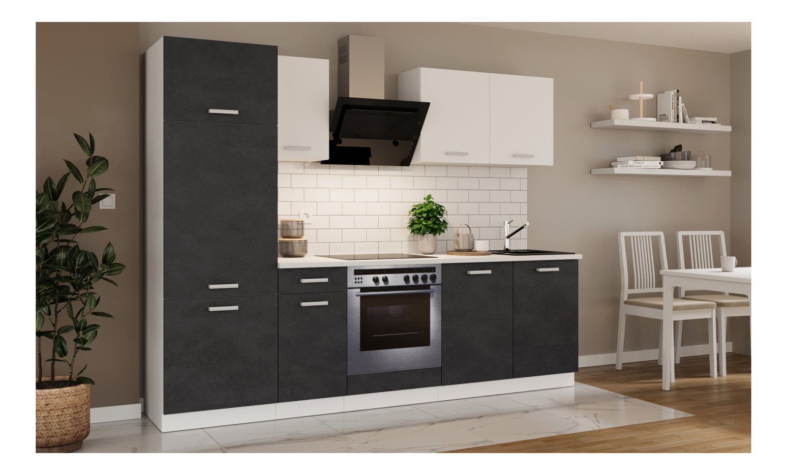 Dulap Tanith 260 cm (matera + alb)