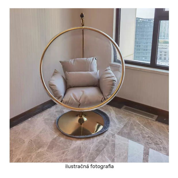 Viseća stolica za ljuljanje Belgica 3 (transparentna + srebrna + siva) 