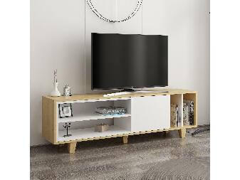TV asztal/szekrény Losisa (tölgy + fehér) 