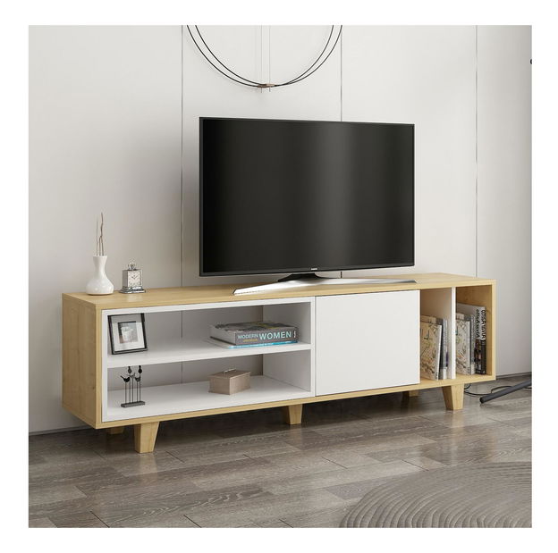 TV stolík/skrinka Losisa (dub + biela) 